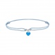 Pulsera infantil de plata 925 y cordón azul, corazón esmaltado