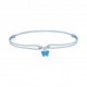 Pulsera infantil de plata 925 y cordón azul, mariposa esmaltada