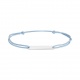 Pulsera infantil de plata 925 y cordón azul, chapa para grabar