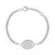 Pulsera infantil con placa redondeada de plata 925, cadena grano de café