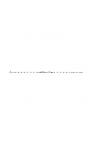 Pulsera infantil con placa con rayos tallados de plata 925, cadena grano de café