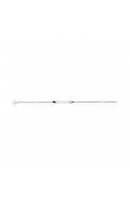 Pulsera infantil con placa recta de plata 925, cadena rolo