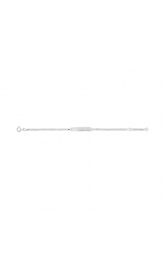 Pulsera infantil con placa recta de plata 925, cadena marinera