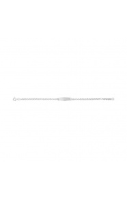 Pulsera infantil con placa redondeada de plata 925, cadena rolo