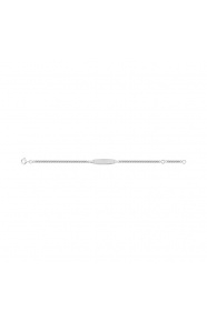Pulsera infantil con placa redondeada de plata 925, cadena barbada