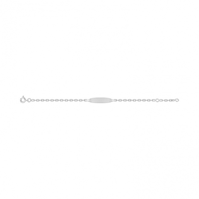 Pulsera infantil con placa redondeada de plata 925, cadena forzada