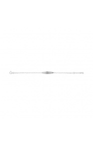 Pulsera infantil con placa redondeada de plata 925, cadena forzada fina