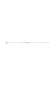 Pulsera infantil con placa recta de plata 925, cadena marinera fina
