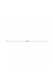 Pulsera infantil con placa recta de plata 925, cadena cartier larga