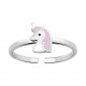 Anillo infantil de plata 925 con esmalte, unicornio
