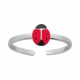 Anillo infantil de plata 925 con esmalte, mariquita roja