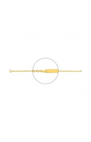 Pulsera infantil con placa recta chapada en oro, cadena grano de café