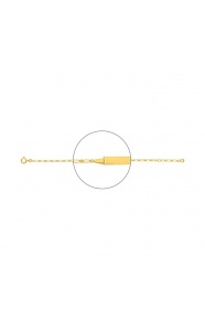 Pulsera infantil con placa recta chapada en oro, cadena cartier larga