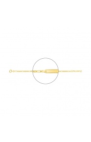 Pulsera infantil con placa diamantada chapada en oro, cadena cartier