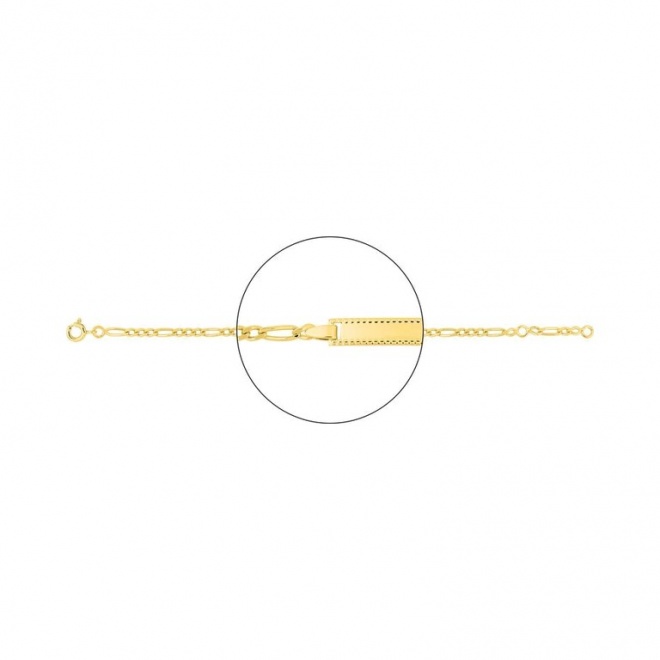 Pulsera infantil con placa diamantada chapada en oro, cadena cartier