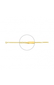 Pulsera infantil con placa recta chapada en oro, cadena torzada