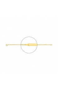 Pulsera infantil con placa recta chapada en oro, cadena rolo