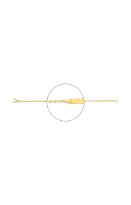 Pulsera infantil con placa recta chapada en oro, cadena forzada