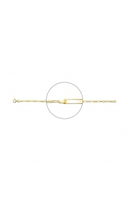Pulsera infantil con placa diamantada chapada en oro, cadena cartier fina