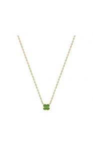 Collar infantil chapado en oro con esmalte, trébol