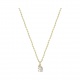 Collar infantil chapado en oro con esmalte, unicornio blanco