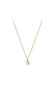 Collar infantil chapado en oro con esmalte, unicornio blanco