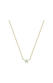 Collar infantil chapado en oro con esmalte, estrella verde