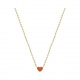 Collar infantil chapado en oro con esmalte, corazón rojo