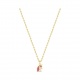 Collar infantil chapado en oro con esmalte, unicornio rosa