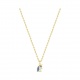 Collar infantil chapado en oro con esmalte, unicornio azul