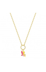 Collar infantil chapado en oro con esmalte, hada