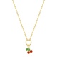 Collar infantil chapado en oro con esmalte, cerezas