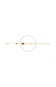 Pulsera infantil chapada en oro con esmalte, mariquitas