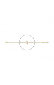 Pulsera infantil chapada en oro con esmalte, unicornio blanco