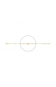Pulsera infantil chapada en oro con esmalte, estrella rosa