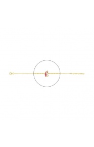 Pulsera infantil chapada en oro con esmalte, unicornio rosa