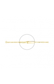 Pulsera infantil con placa recta chapada en oro, cadena cartier 3+1