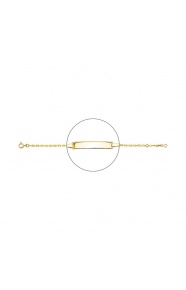 Pulsera infantil con placa recta chapada en oro, cadena forzada gruesa