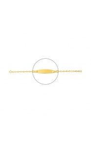 Pulsera infantil con placa redondeada chapada en oro, cadena grano de café