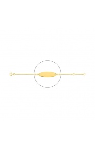 Pulsera de bebé con placa ovalada chapada en oro, cadena forzada