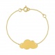 Pulsera de bebé con placa de nube chapada en oro
