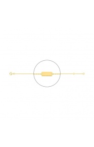 Pulsera de bebé con placa rectangular chapada en oro