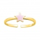 Anillo infantil chapado en oro con esmalte, estrella rosa