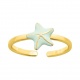 Anillo infantil chapado en oro con esmalte, estrella de mar