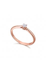 Anillo de oro rosa de 18 Kt con diamante de 0,09 ct