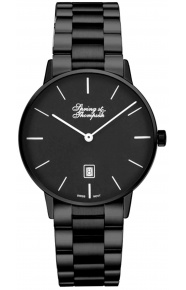 Spring st & Thompson 100 M - ∅40 MM Caja negra Esfera negra indices blancos, brazalete