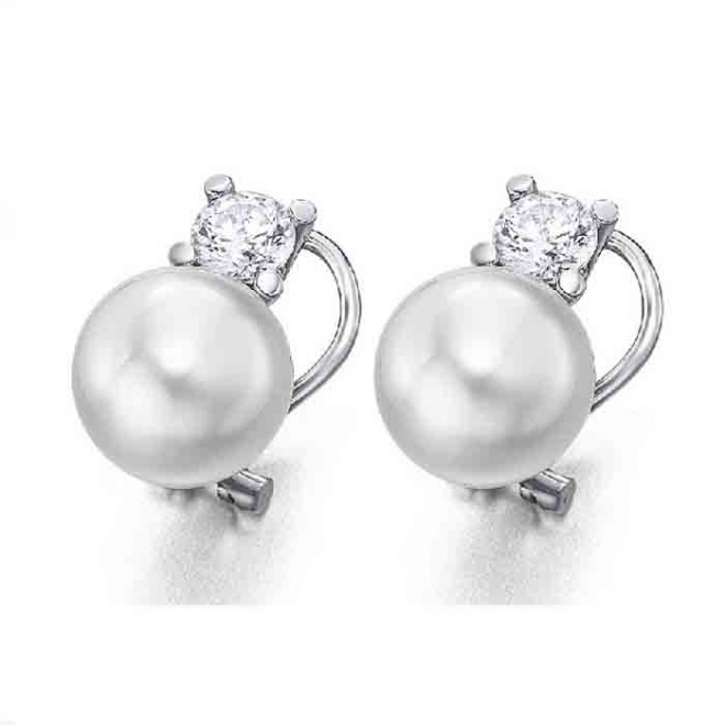 Pendientes oro blanco, Diamantes y perlas australianas - 0,60 quilates