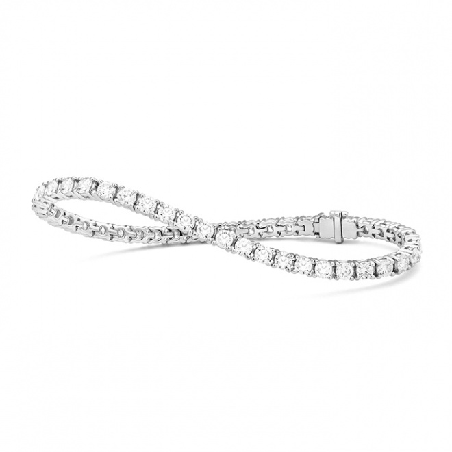 Pulsera diamantes oro blanco tipo Riviere 7.00 quilates