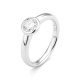 Anillo de compromiso de oro blanco con diamante engaste en chatón | Selecciona el quilataje que desees
