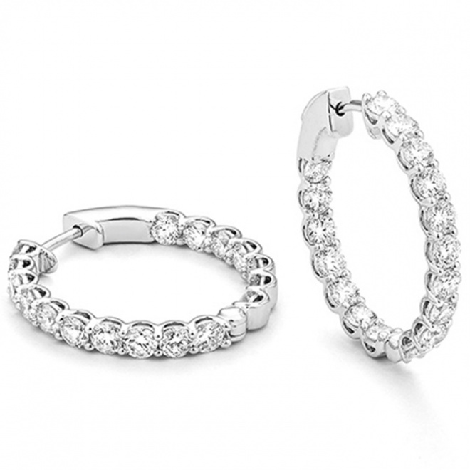 Pendientes de aro con diamantes 3.50 quilates | Ø 26 mm x 2.1 mm oval